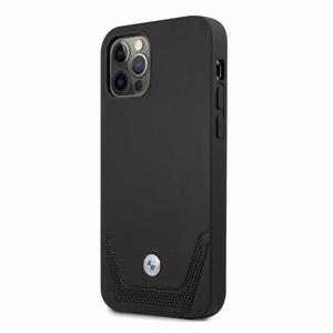 BMW Nahkainen rei'itetty kotelo iPhone 12 Pro Max - musta