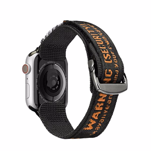 Dux Ducis hihna (ulkoiluversio) Apple Watch Ultra hihna, SE, 9, 8, 7, 6, 5, 4, 3, 2, 1 (49, 45, 44, 42 mm) Nylon rannekoru musta ja oranssi