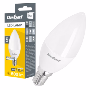 Rebel kynttilänmuotoinen E14 LED-lamppu, 7 W, 4000 K, 230 V