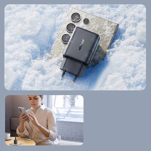 Joyroom JR-TCF23 verkkolaturi USB-C 25W SFC / PPS / PD - musta + USB-C / USB-C kaapeli 1m