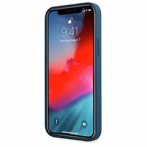 Guess GUHCP12LLSLMGBL iPhone 12 Pro Max 6.7" sininen/sininen kovakotelo Metalli Logo Script