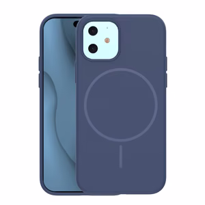 Silicone Thin Mag suojakuori iPhone 12 / 12 Pro 6,1" tummansininen