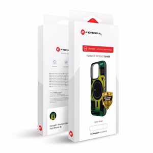 Suojakuori Samsung S25 ULTRA:lle Forcell F-Protect Levels Dual Layer 4D MagSafe-yhteensopiva Military Drop-Test cyber green