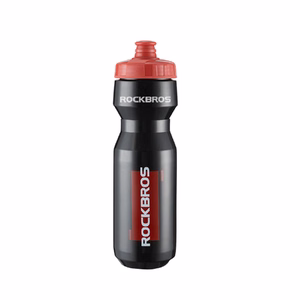 Rockbros 750 ml pyöräilypullo - läpinäkyvä musta punaisella suukappaleella