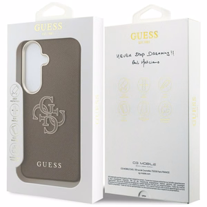 Guess Suojakuori Grained Big 4G Metal Logo Samsung Galaxy S26:lle ruskea