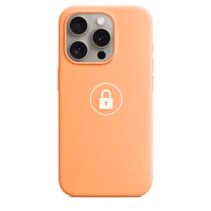 Puhelimen suojakuori "Silicone Case v2" iPhone 15 Pro:lle / Orange Sorbet / pakkauksessa