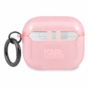 Karl Lagerfeld Glitter Karl's Head Case for AirPods 3 - Pink