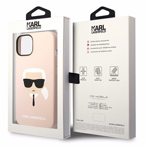 Karl Lagerfeld KLHMP14SSLKHLP iPhone 14 6.1 kovakuori vaalea vaaleanpunainen / vaalea vaaleanpunainen Silicone Karl's Head Magsafe