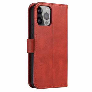 Lompakko-Suojakuori jalustalla iPhone 15 Pro Max:lle Magnet Case - punainen