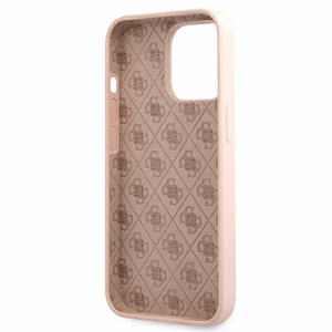 Guess GUHMP13LLSLMGLP iPhone 13 Pro / 13 6.1" vaaleanpunainen/vaaleanpunainen kovakotelo Silikoni Script Gold Logo Magsafe