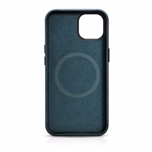 iCarer Öljyvaha Premium Nahkakotelo iPhone 14 Plus Magneettinen nahkakotelo MagSafe tumman sininen (WMI14220703-BU)
