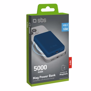 Powerbank SBS TEBB5000MAG1CB 5000 mAh yhteensopiva MagSafen kanssa - sininen