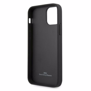 BMW Nahka rei'itetyt sivut Kotelo iPhone 12 Pro Max - musta