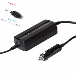 Akyga AK-ND-37 car charger for laptop (19V / 4.74A 90W 5.5 x 3.0mm + pin) Samsung 1.2m
