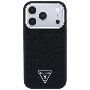 Guess Grained Triangle Logo MagSafe-suojakuori iPhone 17 Pro / 18 Pro -malleille, musta