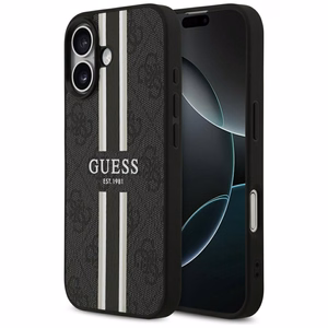 Guess 4G Printed Stripes MagSafe-suojakuori iPhone 17:lle - musta