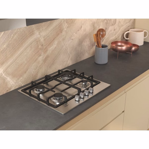 Whirlpool TGML 661 IX R -integroitava ruostumattomasta teräksestä valmistettu kaasukeittotaso, 58 cm, 4 keittoaluetta
