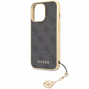 Guess 4G Charms Collection -suojakuori iPhone 14 Pro:lle - harmaa