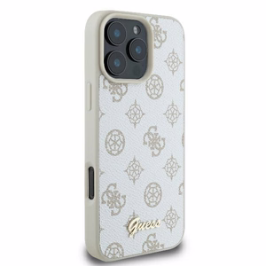 Guess Peony Script Logo MagSafe Suojakuori iPhone 16 Pro:lle - valkoinen