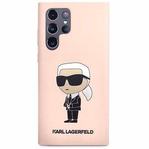 Karl Lagerfeld KLHCS23LSNIKBCP Samsung S23 S918 Ultra kovakuori vaaleanpunainen/vaaleanpunainen Silikoninen Ikonik
