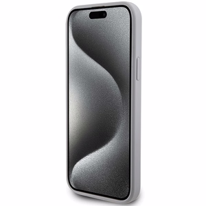 Guess GUHCP15MPS4DGPS iPhone 15 Plus 6.7 hopeinen/hopeinen kovakuori Strass Metal Logo