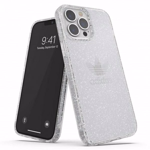 Adidas OR Suojaava selkeä tapaus Glitter iPhone 13 Pro Max - läpinäkyvä hopea - läpinäkyvä hopea