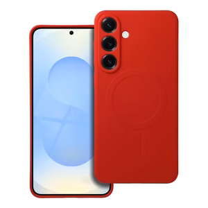 Case for Samsung S25 PLUS Silicone Mag Cover compatible with MagSafe red