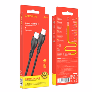 Borofone Kaapeli BX51 Triumph - Type C - Type C - 60W 1 metri musta