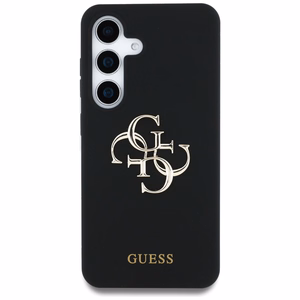 Guess Silikoninen Big 4G Logo Bottom Script Suojakuori Samsung Galaxy S25:lle - musta