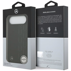 Mercedes Nahkainen Laurel Leaves MagSafe Suojakuori iPhone Air:lle - musta