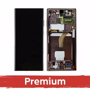 LCD-näyttö, yhteensopiva Samsung S908 S22 Ultra kehyksellä / valkoinen / OEM