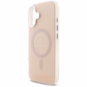 Karl Lagerfeld IML Karl RSG Logo MagSafe Suojakuori iPhone 17:lle - Vaaleanpunainen