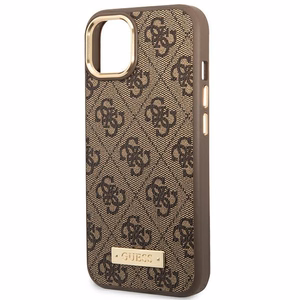 Guess GUHMP14MU4GPRW iPhone 14 Plus 6.7 ruskea / ruskea kovakuori 4G Logo Plate MagSafe