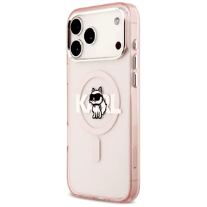 KARL LAGERFELD suojakuori iPhone 17 Pro Max MagSafe-yhteensopiva (KLHMP17XHGCHGKBP, IML Choupette Sketch Logo) pinkki