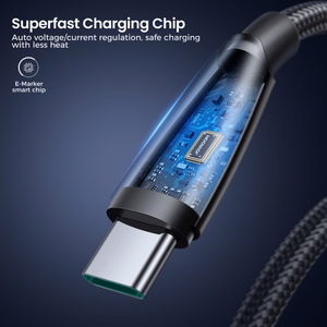 Joyroom Pioneer Series SA31-AC6 USB-A / USB-C Kaapeli 100W 1.2m - musta
