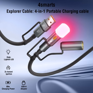 4in1 USB-C kaapeliasetti Explorer 60W 1m musta