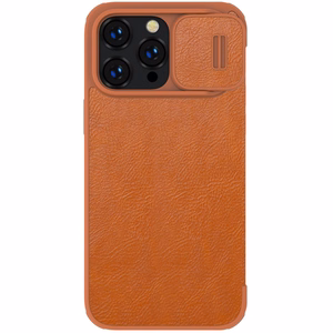 Kotelo Nillkin Qin Pro Nahka Apple iPhone 14 Pro Max ruskea