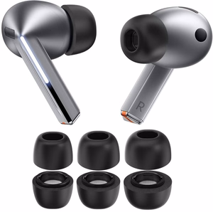 Tech-Protect korvatulpat Samsung Galaxy Buds 3 Pro -laitteille kokoja S / M / L - musta (3 kpl)