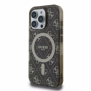 Guess IML 4G Background MagSafe Suojakuori iPhone 16 Pro:lle - ruskea