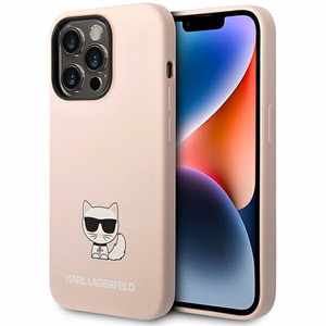 Karl Lagerfeld KLHCP14XSLCTPI iPhone 14 Pro Max 6.7 kovakuori vaalea vaaleanpunainen / vaalea vaaleanpunainen Silicone Choupette Body