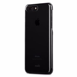 Moshi XT erittäin ohut läpinäkyvä kova suojakuori iPhone 8 Plus / 7 Plus -laitteelle, Stealth Black -värinen
