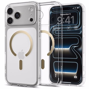 Spigen Ultra Hybrid MagSafe Suojakuori iPhone 17 Pro:lle - läpinäkyvä kultainen