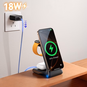 Joyroom JR-W15 Wireless Charger 3 in 1 Charging Station with MagSafe - Black