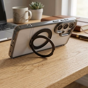 Frame Circle Stand case for Samsung Galaxy A37, MagSafe-compatible – black