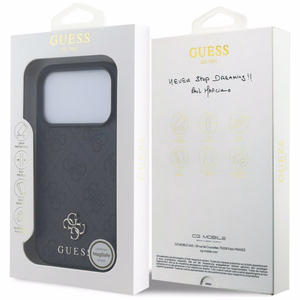 Guess 4G Small Classic Logo MagSafe -suojakuori iPhone 18 Pro / 17 Pro – musta