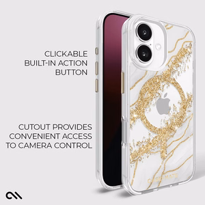 Case-Mate Karat MagSafe suojakuori iPhone 16 Plus -laitteelle, Granite -kuvioinen