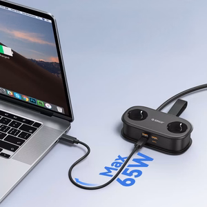 Orico AP3 20W GaN 5in1 jatkojohto 2x AC + 2x USB-A + 1x USB-C - musta