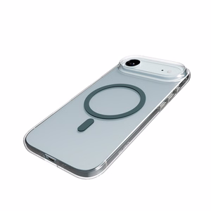 Puro Lite Mag TPU+PC suojakuori MagSafe-yhteensopiva iPhone 17 Air:lle - läpinäkyvä turkoosilla renkaalla