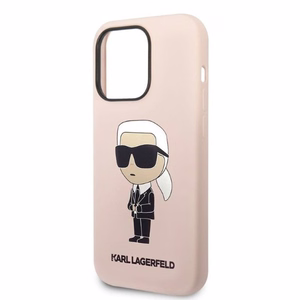 Karl Lagerfeld Silicone Ikonik suojakuori iPhone 14 Pro Max:lle - vaaleanpunainen