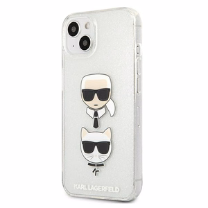 Karl Lagerfeld Glitter Karl's & Choupette Head kotelo iPhone 13 mini - hopea - hopea